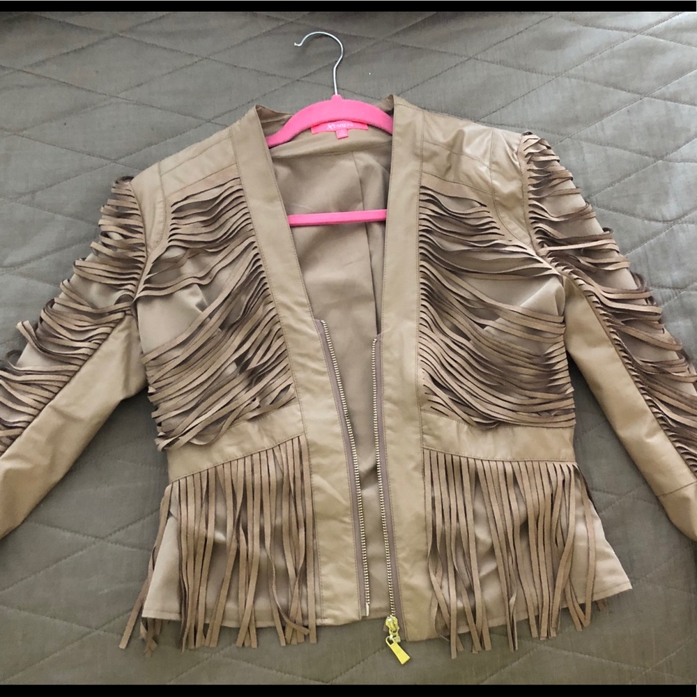 Leather nude jacket
